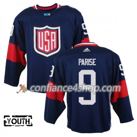 Adidas Maillot de Hockey États-Unis Zach Parise 9 Coupe du monde de hockey sur glace 2016 Bleu Premier - Enfant